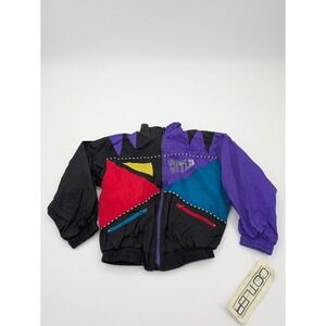 Cotler Vintage Youth Size 6 90s Color Block Lined Nylon Windbreaker Jacket